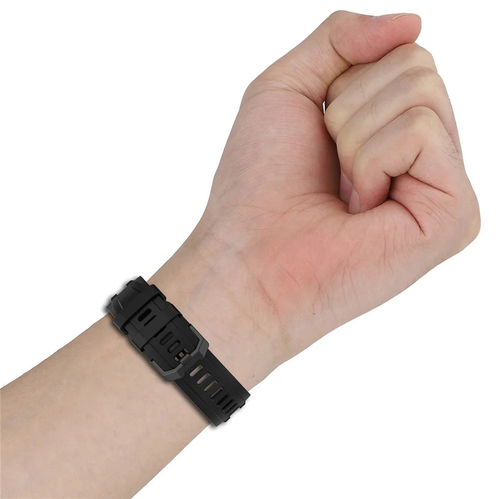 For Huami Amazfit T-rex Ultra A2142 Silicone Watch Strap Adjustable Wrist Band - Black - 6