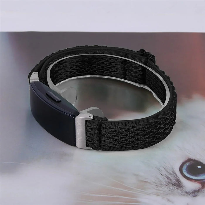 For Fitbit Inspire 3 Wave Shape Woven Nylon Smart Watch Band Replacement Wrist Strap - Black - 4