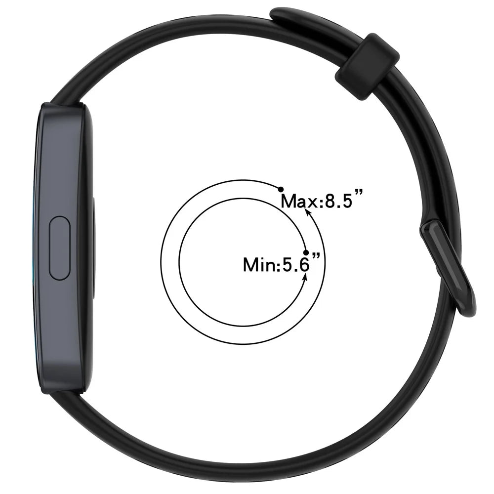 For Huawei Band 8 / Band 8 NFC / Band 9 / Band 9 NFC Watch Band Soft Silicone Breathable Strap Replacement - Black - 7