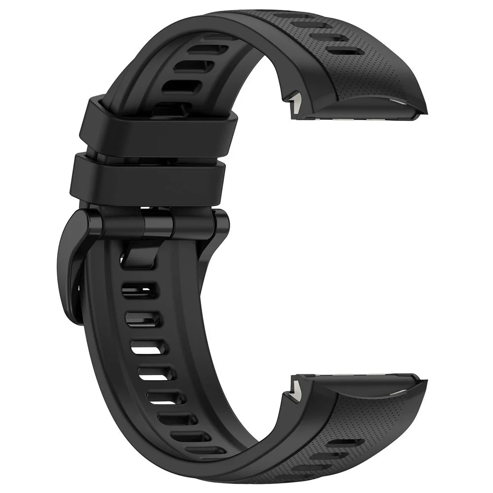 For Garmin Approach S70 47mm Silicone Watch Band Soft Sport Replacement Watch Strap - Black - 3
