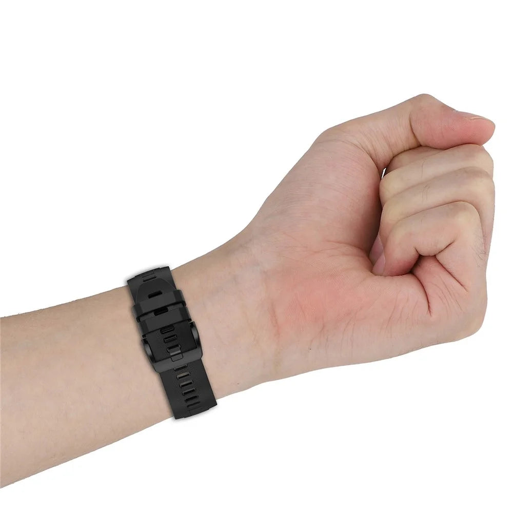 For Garmin Approach S70 47mm Silicone Watch Band Soft Sport Replacement Watch Strap - Black - 7