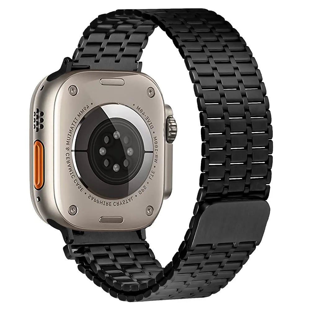 Watch Strap for Apple Watch Series 11 10 42mm / 9 8 7 41mm / SE3 SE2 SE 6 5 4 40mm / 3 2 1 38mm Watch Band Magnetic Stainless Steel Strap - Black - 1