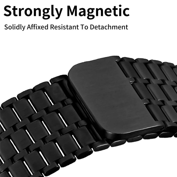 For Apple Watch Ultra 3 2 1 49mm / Series 11 10 46mm / 9 8 7 45mm / SE3 SE2 SE 6 5 4 44mm / 3 2 1 42mm Magnetic Watch Strap Stainless Steel Wristband - Black - 4
