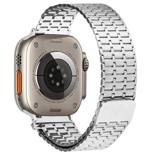 Watch Strap for Apple Watch Series 11 10 42mm / 9 8 7 41mm / SE3 SE2 SE 6 5 4 40mm / 3 2 1 38mm 316L Stainless Steel Watch Band Magnetic Adjustable Strap - Silver - 1