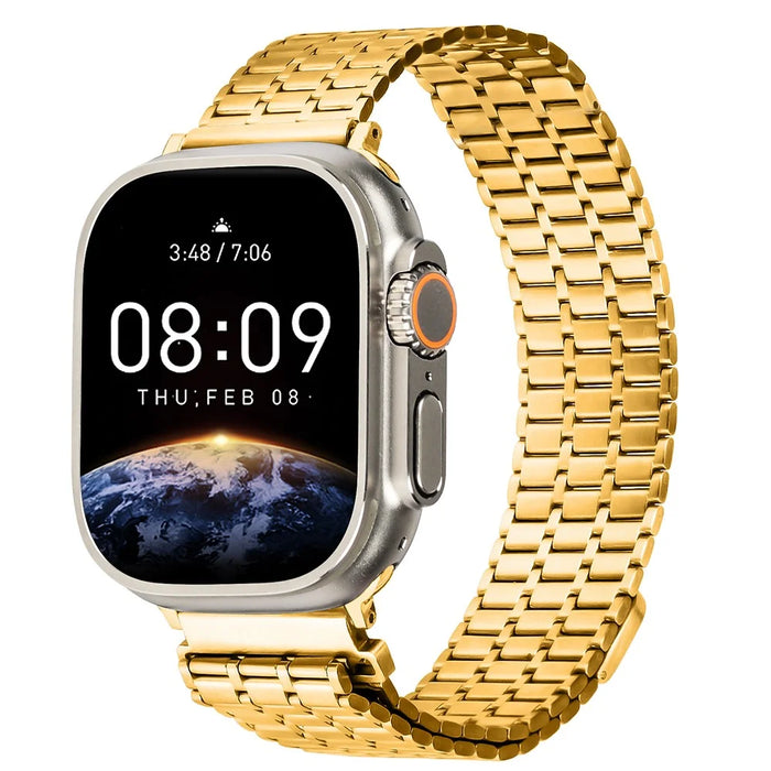Watch Strap for Apple Watch Series 11 10 42mm / 9 8 7 41mm / SE3 SE2 SE 6 5 4 40mm / 3 2 1 38mm Watch Band 316L Stainless Steel Magnetic Wrist Strap - Gold - 2