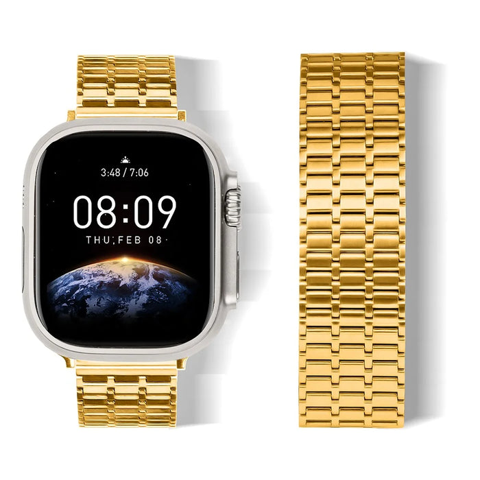 Watch Strap for Apple Watch Series 11 10 42mm / 9 8 7 41mm / SE3 SE2 SE 6 5 4 40mm / 3 2 1 38mm Watch Band 316L Stainless Steel Magnetic Wrist Strap - Gold - 3