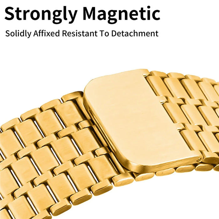 Watch Strap for Apple Watch Series 11 10 42mm / 9 8 7 41mm / SE3 SE2 SE 6 5 4 40mm / 3 2 1 38mm Watch Band 316L Stainless Steel Magnetic Wrist Strap - Gold - 4