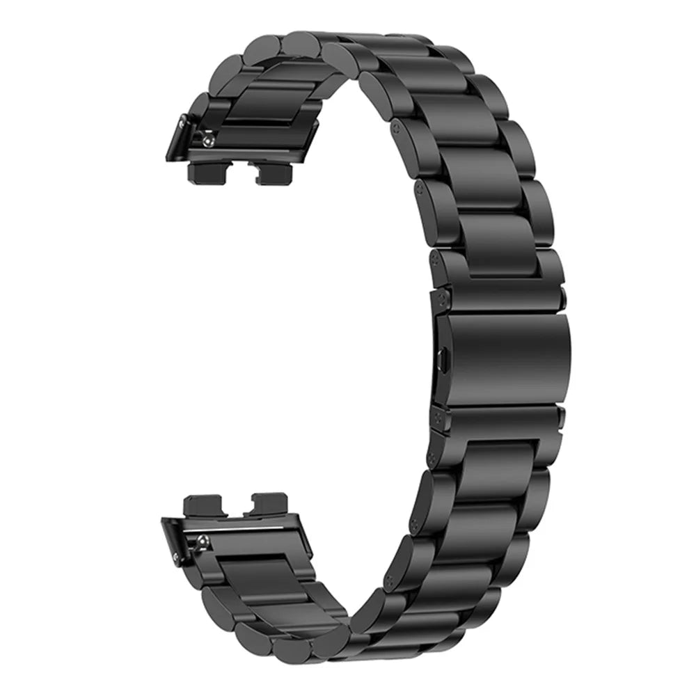 For Huawei Band 8 / Band 8 NFC / Band 9 / Band 9 NFC Stainless Steel Watch Band Replacement Metal Strap - Black - 1