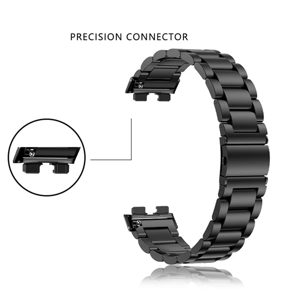For Huawei Band 8 / Band 8 NFC / Band 9 / Band 9 NFC Stainless Steel Watch Band Replacement Metal Strap - Black - 2