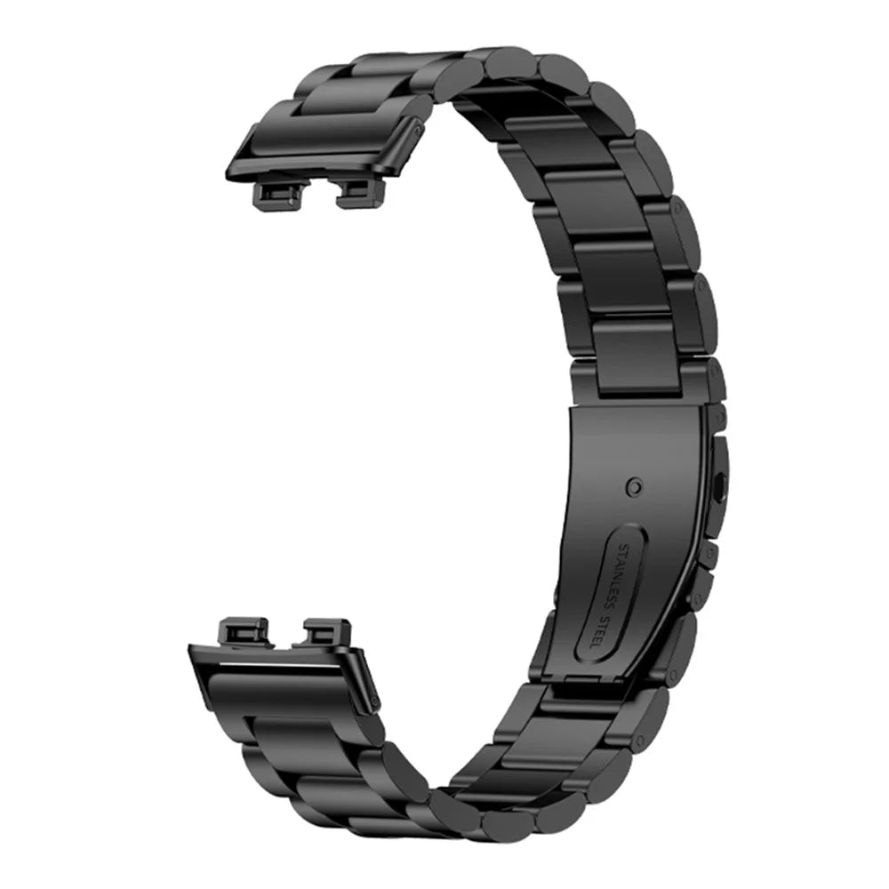 For Huawei Band 8 / Band 8 NFC / Band 9 / Band 9 NFC Stainless Steel Watch Band Replacement Metal Strap - Black - 4