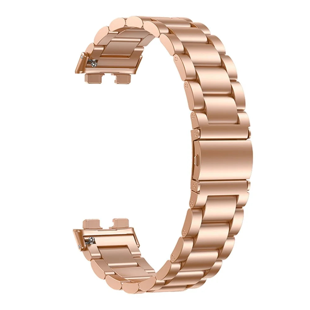 For Huawei Band 8 / Band 8 NFC / Band 9 / Band 9 NFC Metal Watch Bracelet Strap Stainless Steel Watch Band - Rose Gold - 1