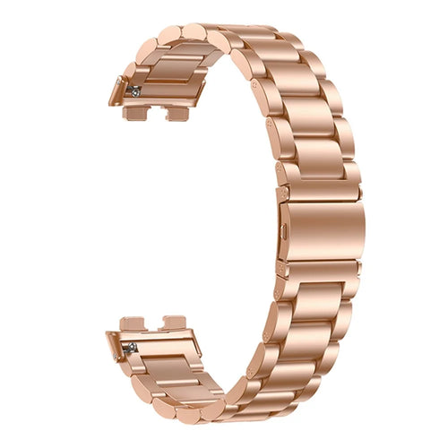For Huawei Band 8 / Band 8 NFC / Band 9 / Band 9 NFC Metal Watch Bracelet Strap Stainless Steel Watch Band - Rose Gold - 1