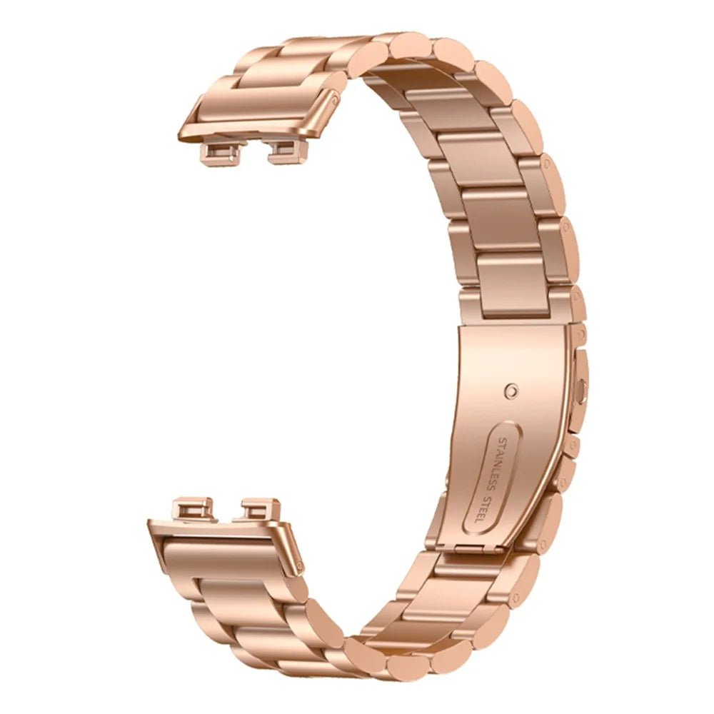 For Huawei Band 8 / Band 8 NFC / Band 9 / Band 9 NFC Metal Watch Bracelet Strap Stainless Steel Watch Band - Rose Gold - 3