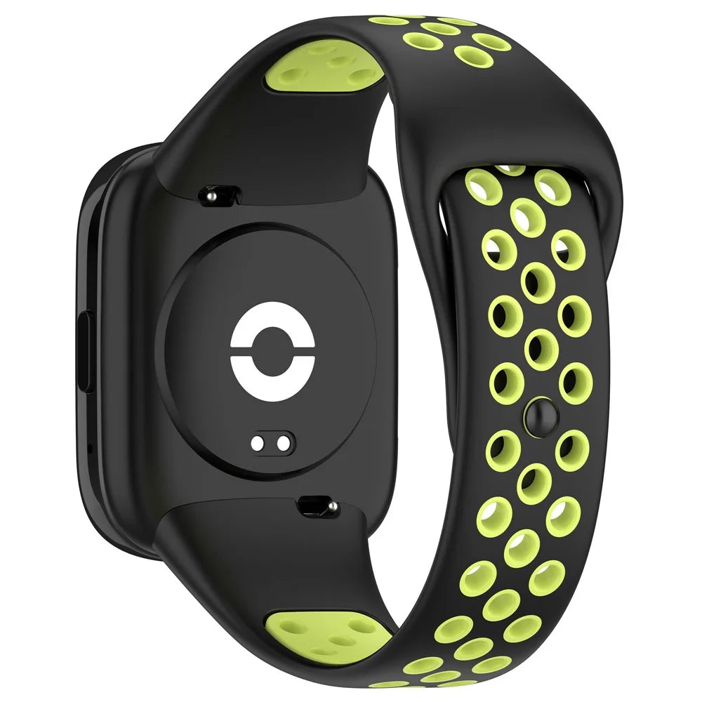 For Xiaomi Redmi Watch 3 Lite / Watch 3 Active Bicolor Watch Bands Silicone Quick Release Replacement Watch Strap - Black+Lime - 1