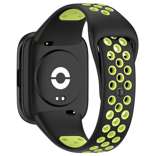 For Xiaomi Redmi Watch 3 Lite / Watch 3 Active Bicolor Watch Bands Silicone Quick Release Replacement Watch Strap - Black+Lime - 1