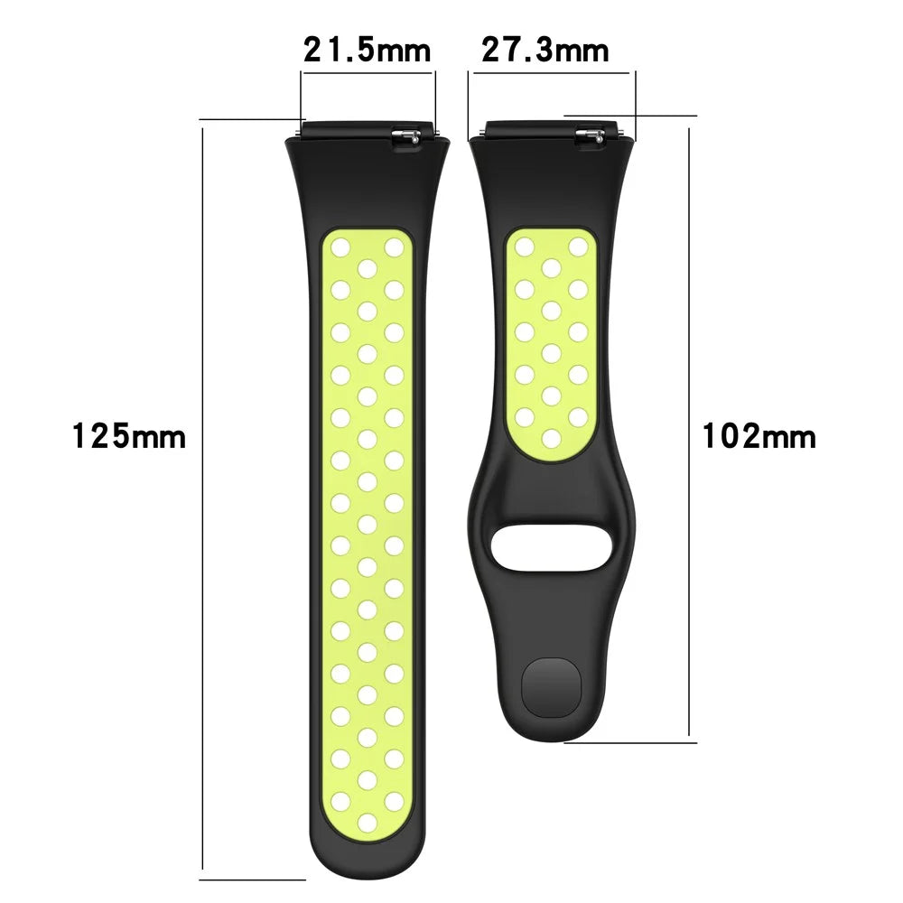 For Xiaomi Redmi Watch 3 Lite / Watch 3 Active Bicolor Watch Bands Silicone Quick Release Replacement Watch Strap - Black+Lime - 5