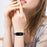For Xiaomi Mi Band 7 Rhinestone Decor Alloy Watch Band with Watch Case - Black - 7