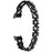 For Fitbit Luxe Rhinestone Decor Watch Band Zinc Alloy Metal Strap - Black - 1