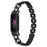 For Fitbit Luxe Rhinestone Decor Watch Band Zinc Alloy Metal Strap - Black - 2