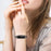 For Fitbit Luxe Rhinestone Decor Watch Band Zinc Alloy Metal Strap - Black - 7