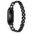 For Fitbit Inspire 3 Alloy Metal Watch Band Bling Rhinestone Decor Bracelet Strap - Black - 2