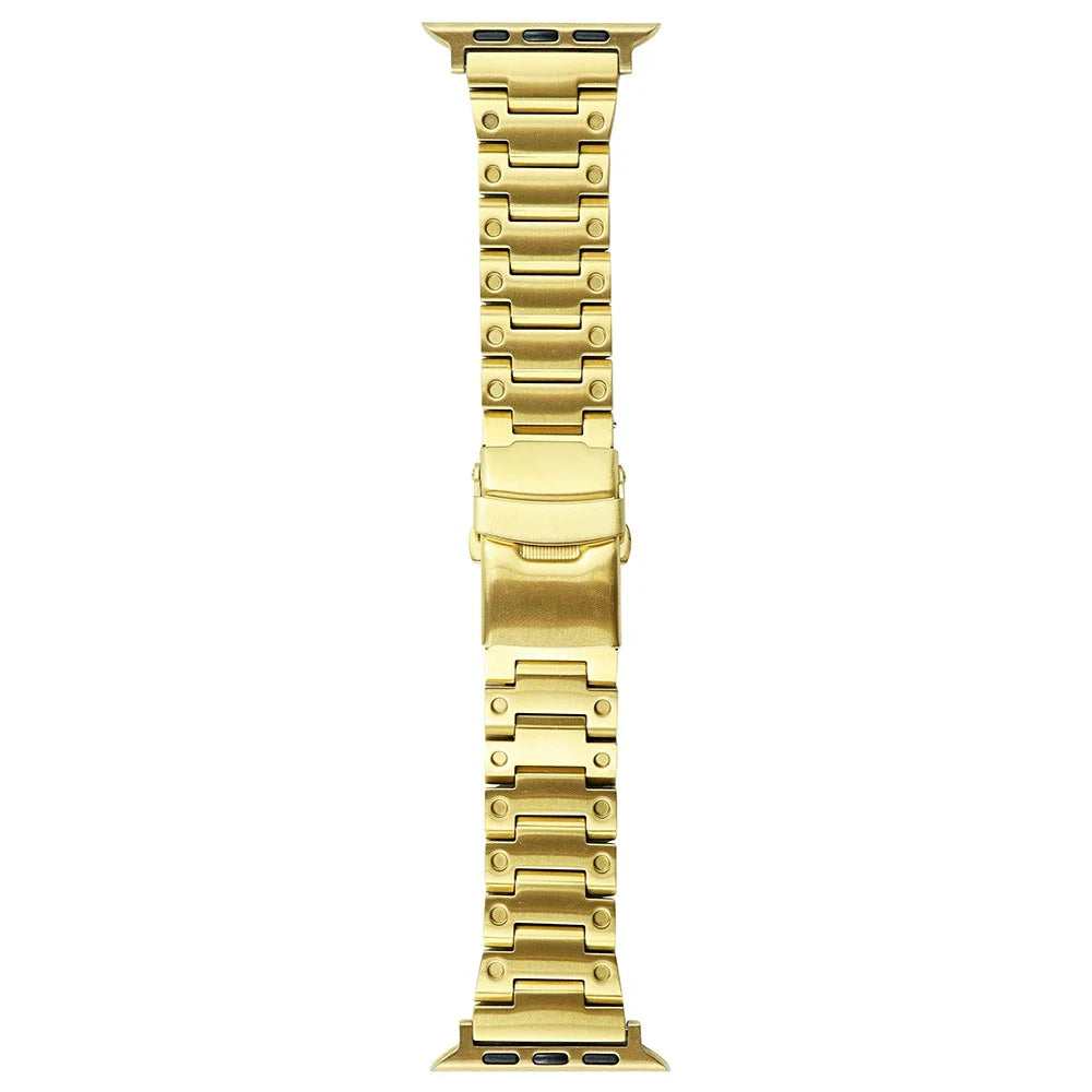 Watch Strap for Apple Watch Series 11 10 42mm / 9 8 7 41mm / SE3 SE2 SE 6 5 4 40mm / 3 2 1 38mm Men Watch Band Stainless Steel Dots Wrist Strap - Gold - 1