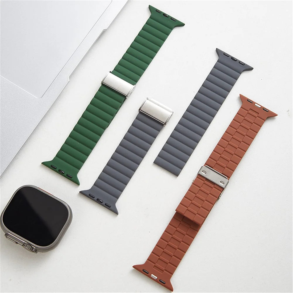 Watch Strap for Apple Watch Series 11 10 42mm / 9 8 7 41mm / SE3 SE2 SE 6 5 4 40mm / 3 2 1 38mm Clip Buckle Silicone Watchband - Orange - 5