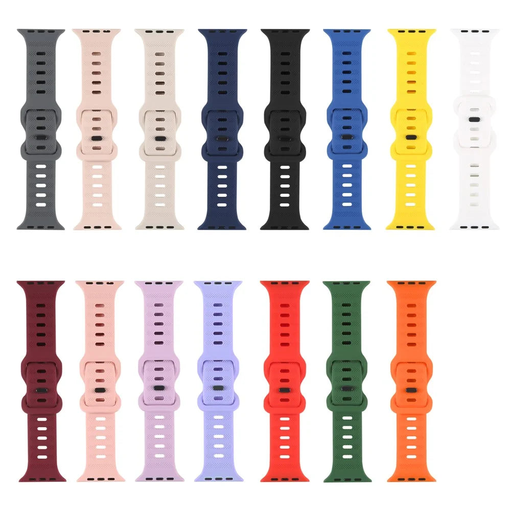For Apple Watch Ultra 3 2 1 49mm / Series 11 10 46mm / 9 8 7 45mm / SE3 SE2 SE 6 5 4 44mm / 3 2 1 42mm Watch Band Silicone Wrist Strap with Butterfly Buckle - Army Green - 6