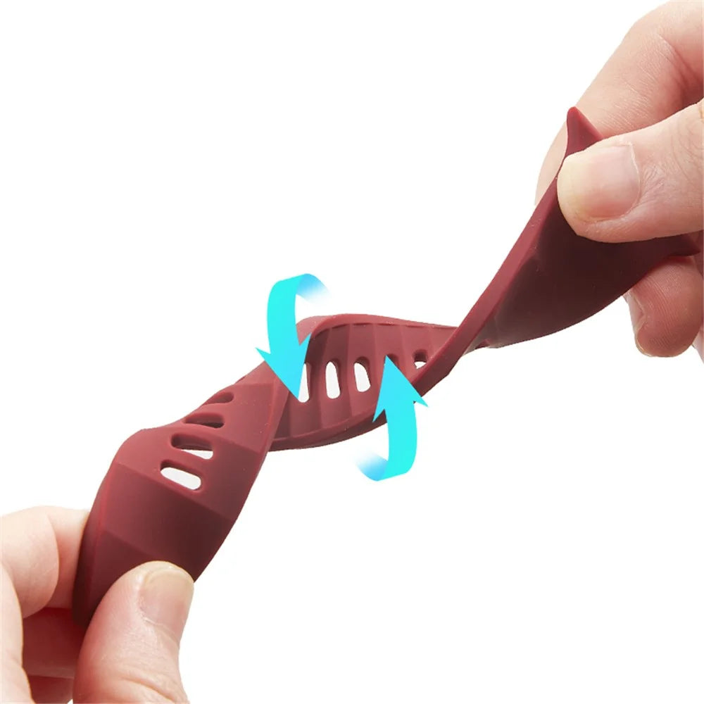 For Apple Watch Ultra 3 2 1 49mm / Series 11 10 46mm / 9 8 7 45mm / SE3 SE2 SE 6 5 4 44mm / 3 2 1 42mm Silicone Watch Band Wavy Square Buckle Watch Strap - Wine Red - 5