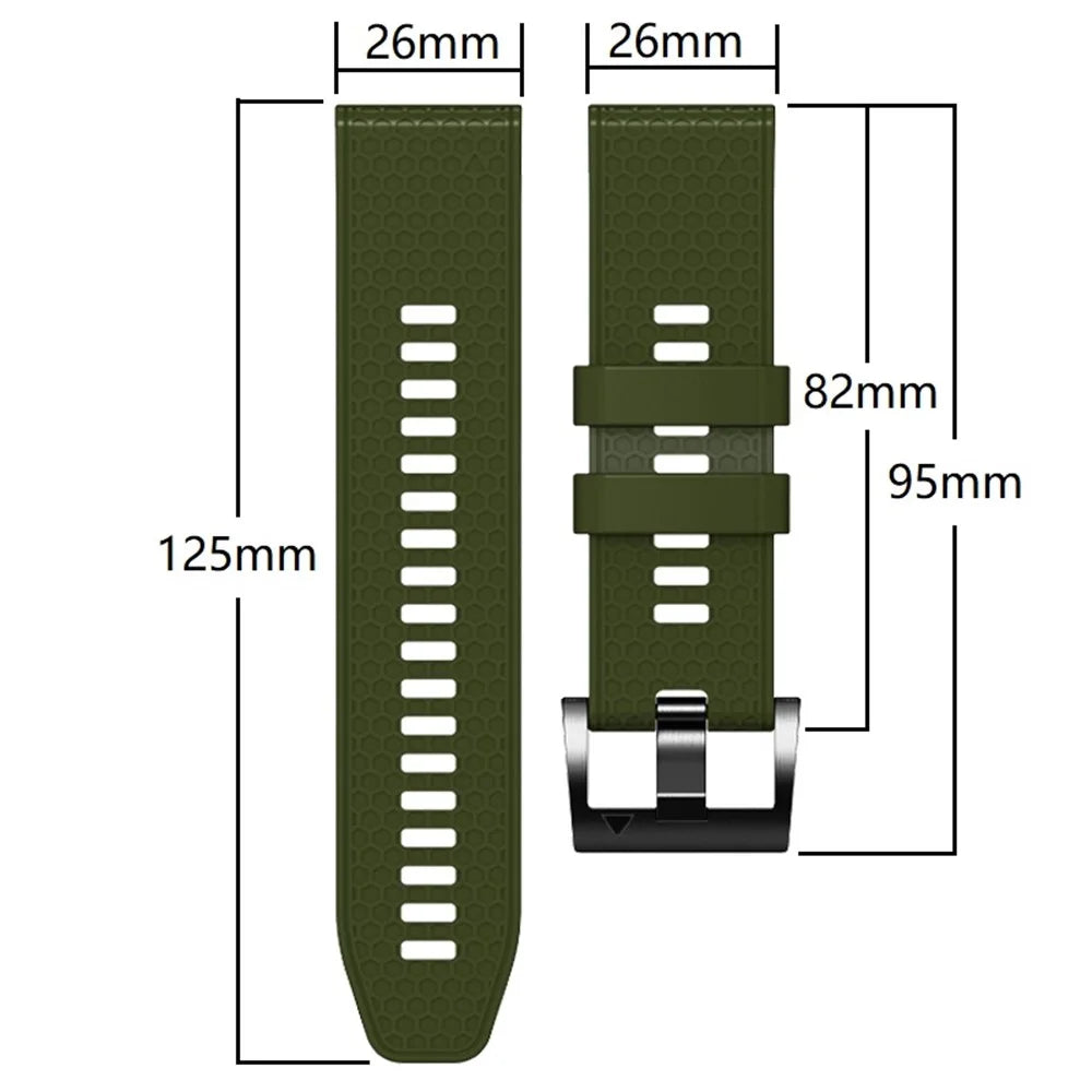 Dot Texture Silicone Band for Garmin Tactix 7 Pro  /  Fenix 7X  /  6X Pro  /  5X Plus , 26mm Dual-color Watch Strap - Army Green+Black - 5