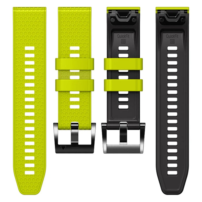 Dot Texture Watch Band for Garmin Fenix 7 / Forerunner 965 / 955 / 945 / 935 , Soft Silicone Dual-color Wrist Strap - Lime+Black - 3
