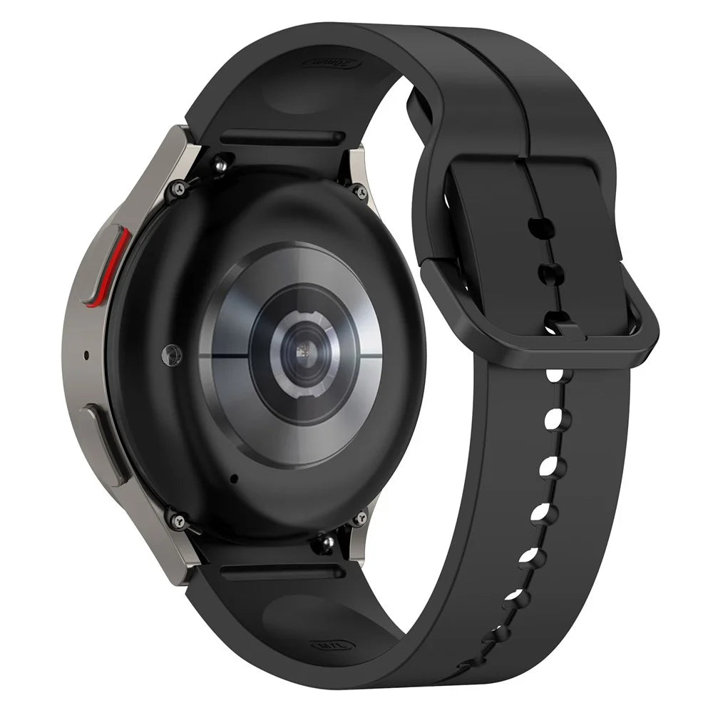 For Samsung Galaxy Watch6 / Watch6 Classic / Watch 5 / 5 Pro / Watch3 41mm Silicone Groove Watchband 20mm Watch Strap - Black - 1