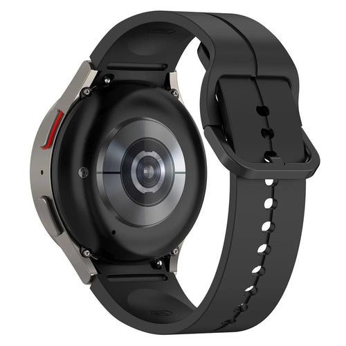 For Samsung Galaxy Watch6 / Watch6 Classic / Watch 5 / 5 Pro / Watch3 41mm Silicone Groove Watchband 20mm Watch Strap - Black - 1