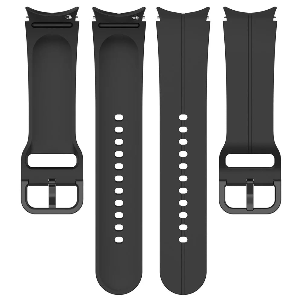 For Samsung Galaxy Watch6 / Watch6 Classic / Watch 5 / 5 Pro / Watch3 41mm Silicone Groove Watchband 20mm Watch Strap - Black - 4