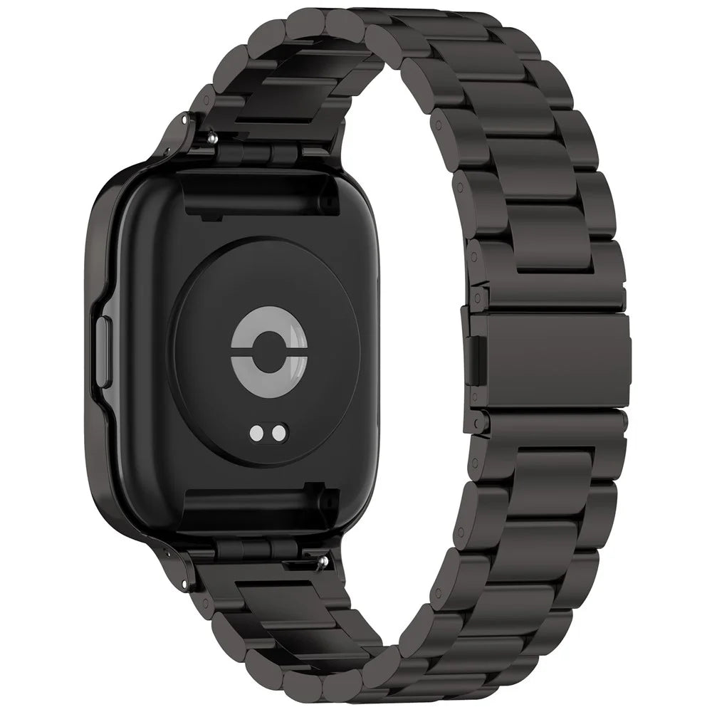 For Xiaomi Redmi Watch 3 Lite / Watch 3 Active Watch Band 3 Beads Metal Wrist Strap with Watch Case - Black - 4