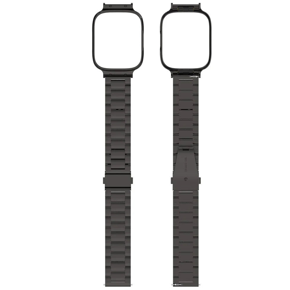 For Xiaomi Redmi Watch 3 Lite / Watch 3 Active Watch Band 3 Beads Metal Wrist Strap with Watch Case - Black - 5