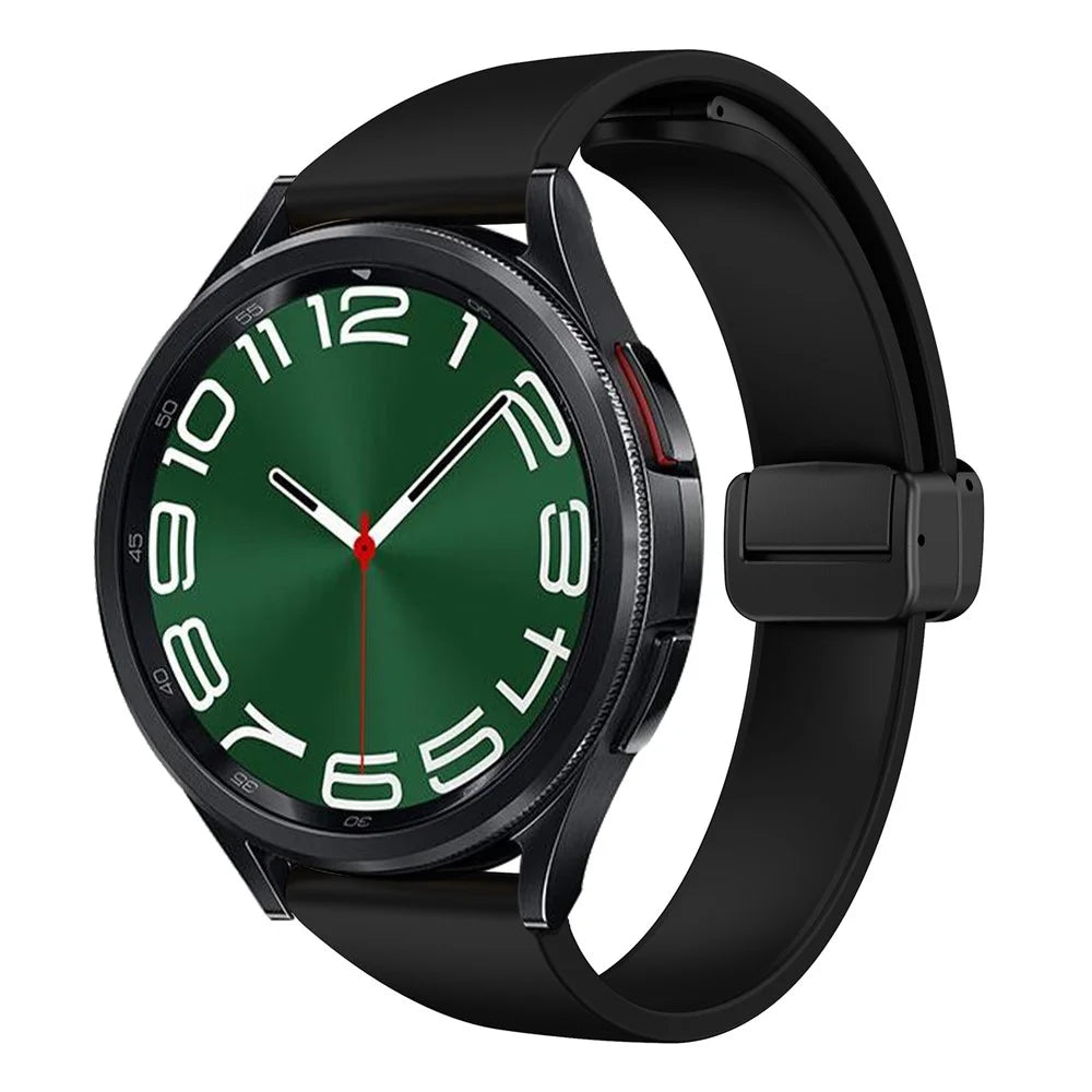 22mm Silicone Bands for Garmin Forerunner 265 / 255 / Vivoactive 4 / Venu 2 , Sport Watch Strap with Black Magnetic Folding Buckle - Black - 4