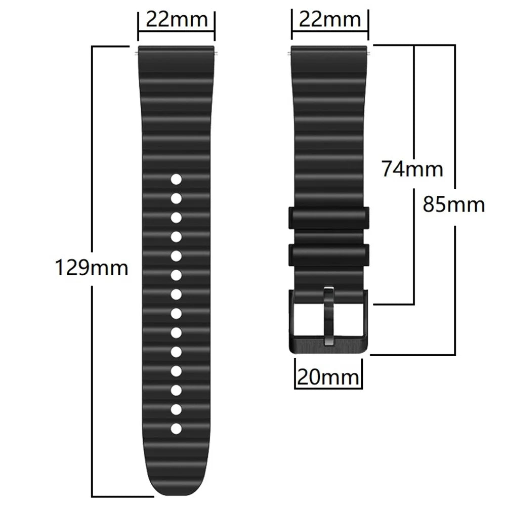 Silicone Watch Band for Suunto Vertical / 9 Peak Pro / 5 Peak , Horizontal Stripes 22mm Dual-color Bracelet with Black Buckle - Black+Grey - 5