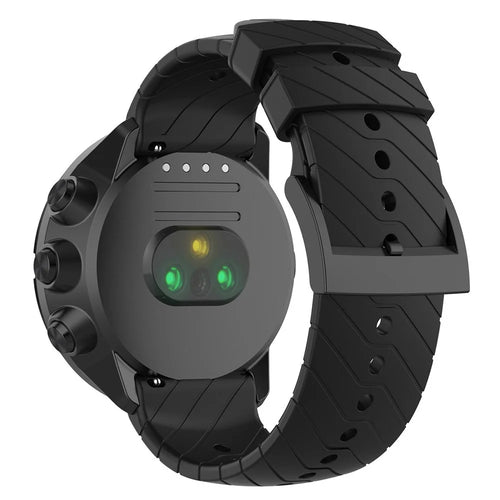 Twill Texture Silicone Band for Suunto Vertical / 9 Peak Pro / 5 Peak , 22mm Watch Straps Bracelet Wristband - Black - 1
