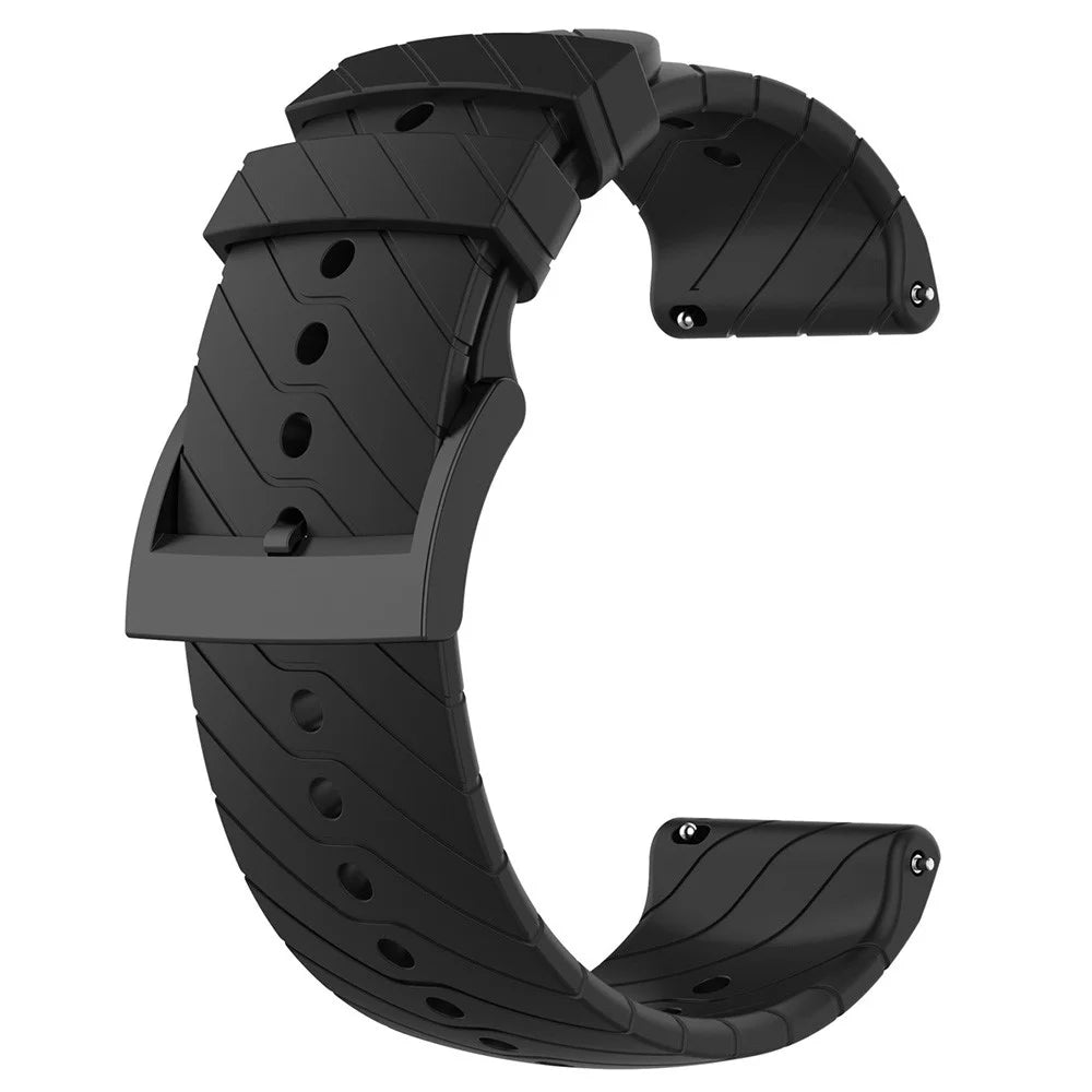 Twill Texture Silicone Band for Suunto Vertical / 9 Peak Pro / 5 Peak , 22mm Watch Straps Bracelet Wristband - Black - 2