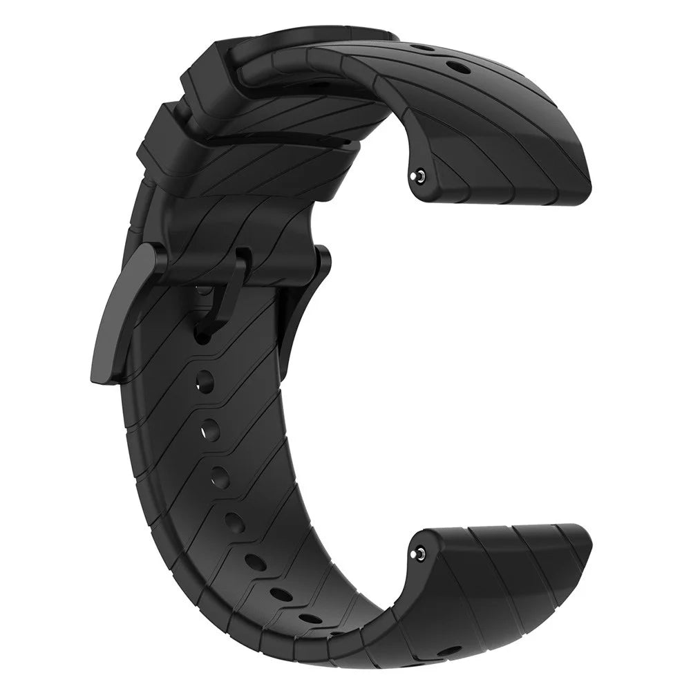 Twill Texture Silicone Band for Suunto Vertical / 9 Peak Pro / 5 Peak , 22mm Watch Straps Bracelet Wristband - Black - 3