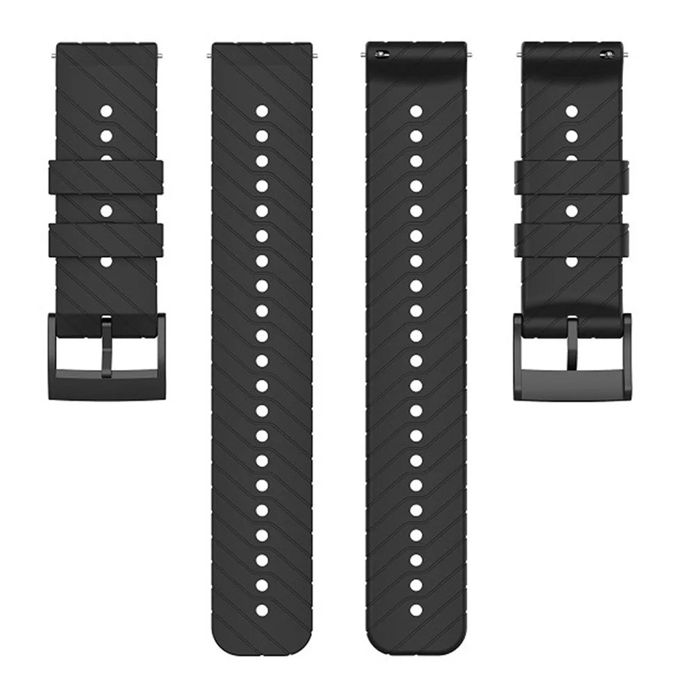 Twill Texture Silicone Band for Suunto Vertical / 9 Peak Pro / 5 Peak , 22mm Watch Straps Bracelet Wristband - Black - 4
