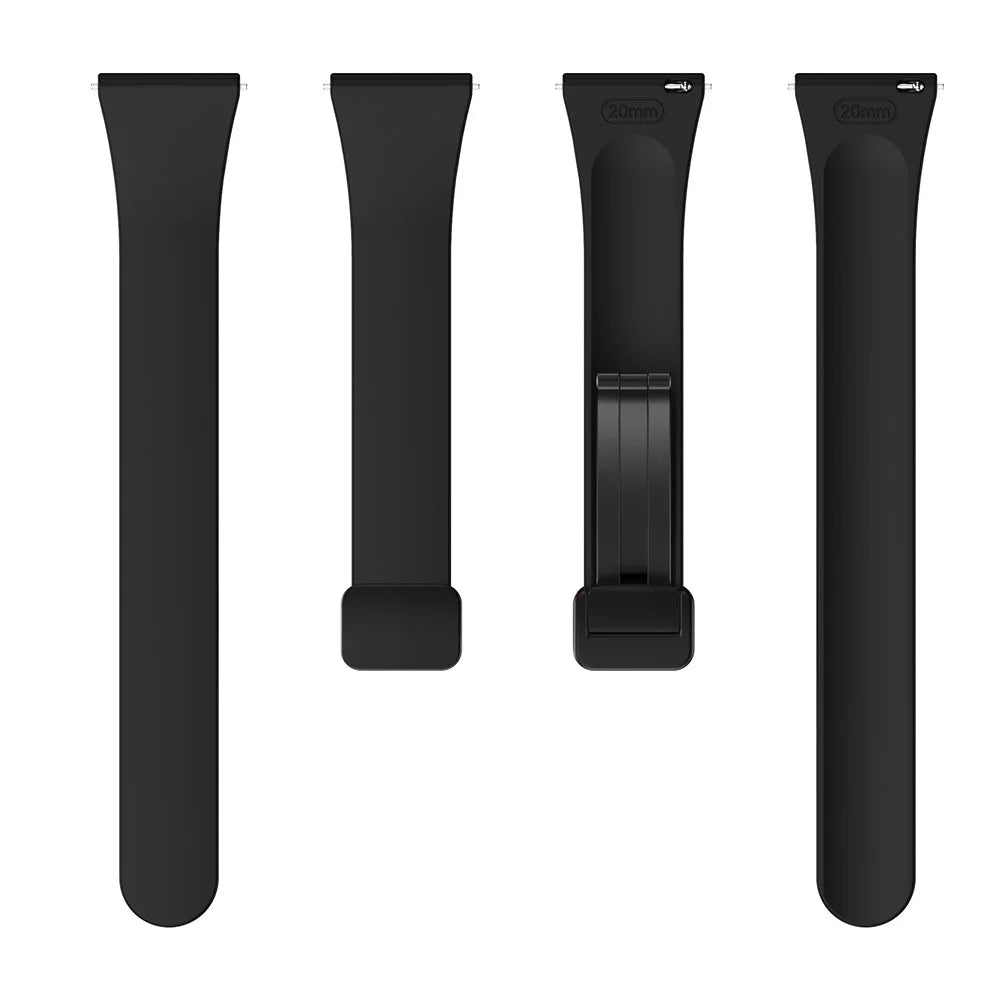 Silicone Bands for Samsung Galaxy Watch6 / Watch6 Classic / Watch 5 / Watch 5 Pro / Watch4 / Watch4 Classic Black Buckle 20mm Strap - Black - 2