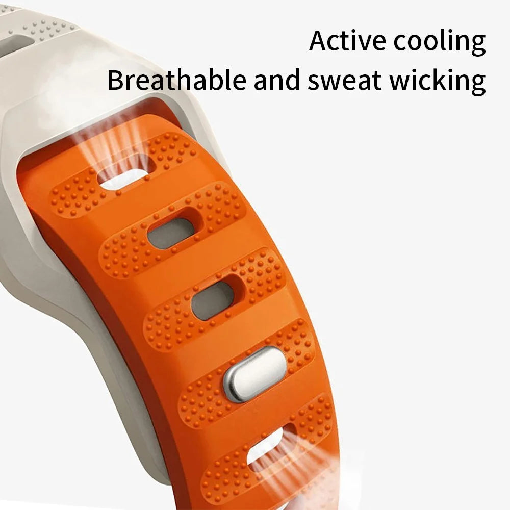 Watch Band for Samsung Galaxy Watch6 / Watch6 Classic / Watch 5 / Watch 5 Pro / Watch4 / Watch4 Classic , 20mm Silicone Strap - Starlight+Orange - 4