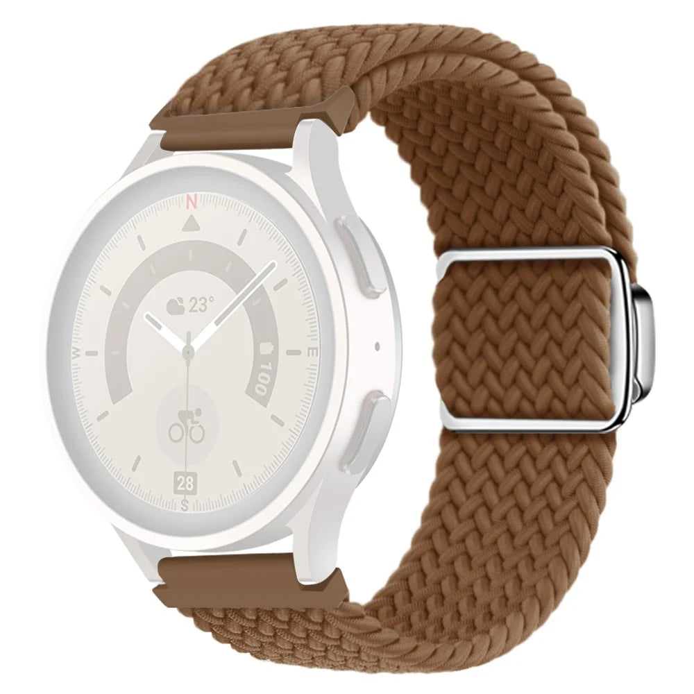 Nylon Watch Bands for Samsung Galaxy Watch6 / Watch6 Classic / Watch 5 / Watch 5 Pro / Watch4  20mm Wrist Strap - Brown - 1