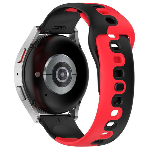 For Samsung Galaxy Watch3 45mm / Gear S3 Frontier / Huawei Watch GT 2e / Honor Magic Watch 2 Silicone Watch Strap 22mm Dual Color Watchband - Black / Red - 1