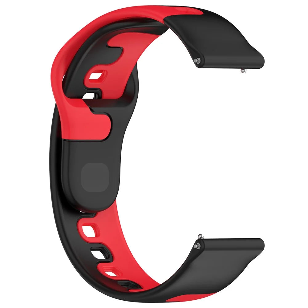 For Samsung Galaxy Watch3 45mm / Gear S3 Frontier / Huawei Watch GT 2e / Honor Magic Watch 2 Silicone Watch Strap 22mm Dual Color Watchband - Black / Red - 3
