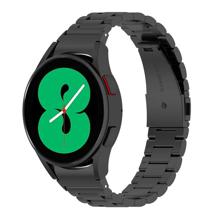 Stainless Steel Band for Samsung Galaxy Watch6 / Watch6 Classic / Watch 5 / Watch4 3-Bead Watch Strap - Black - 5