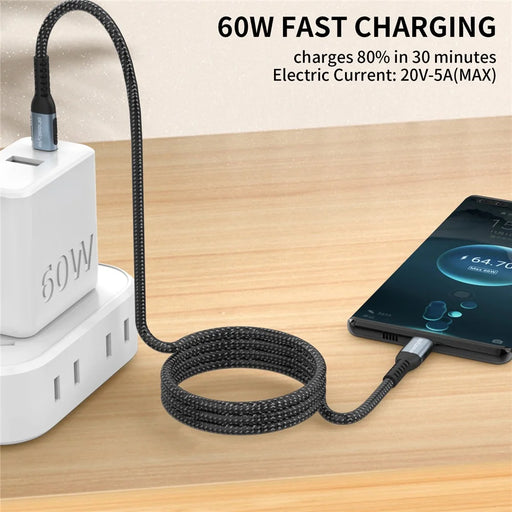 AHASTYLE XC01 MDD for iPhone 15 Series 1m USB-C PD Fast Charging Cable Type-C to Type-C Data Transfer Cord Built-in E-Mark Chip - 60W - 2