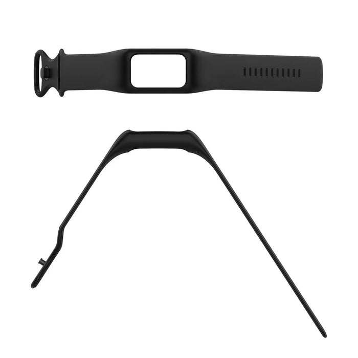 Sport Band for Fitbit Charge 5 / 4 / 3 , Soft Silicone Wristband Replacement Strap with Case - Black - 5